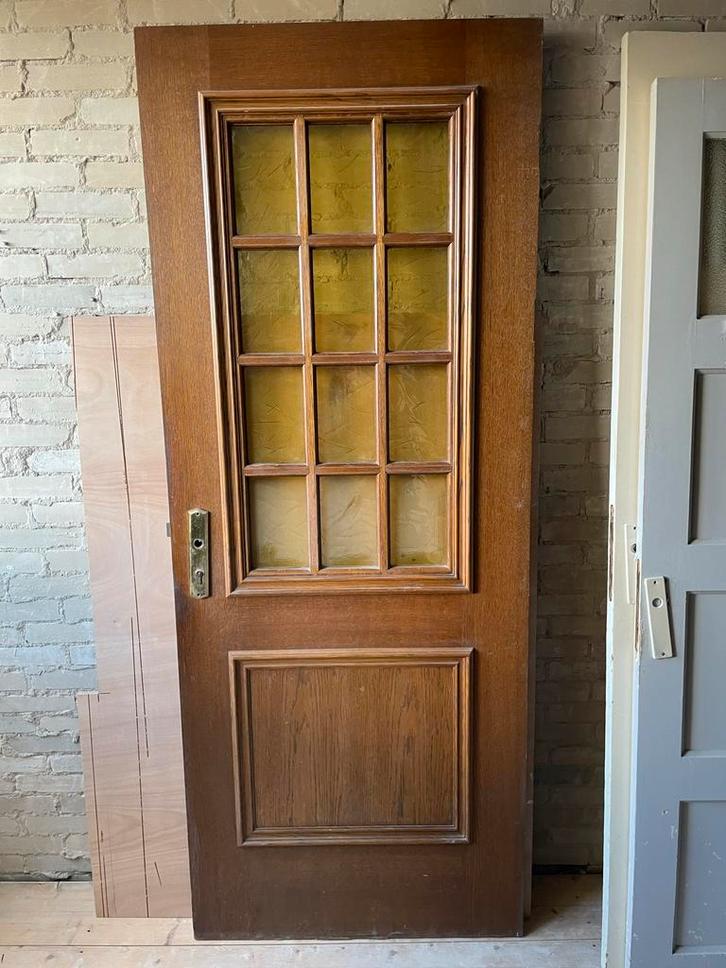 Div. binnendeuren: massief eiken en Bruynzeel paneeldeuren, Doe-het-zelf en Verbouw, Deuren en Horren, Gebruikt, Binnendeur, 200 tot 215 cm