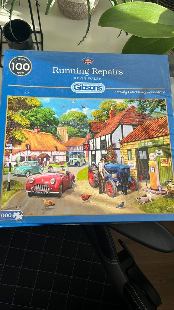 Gibsons puzzel 1000 st running repairs, Ophalen of Verzenden, 500 t/m 1500 stukjes, Zo goed als nieuw