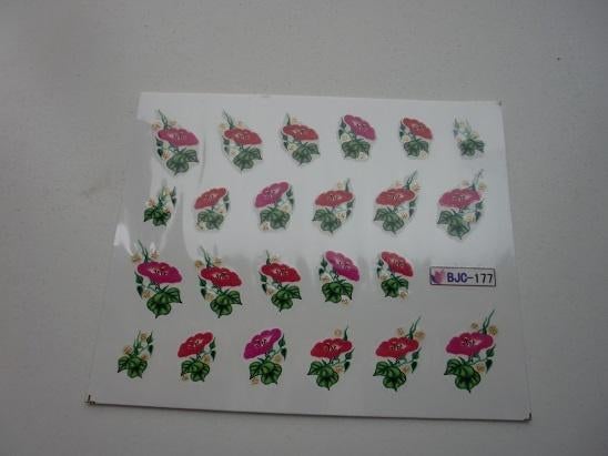 Velletje nagel water decals stickers BJC-177 bloemen roze, Verzenden, Nieuw, Toebehoren, Handen en Nagels