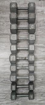 Old school cast iron Hexa dumbells ijzer 200lbs (90kg), Ophalen, Dumbbell