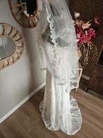 Prachtige trouwjurk nieuw met sluier kant 36 38 s m, Ophalen of Verzenden, Nieuw, Wit, Trouwjurk