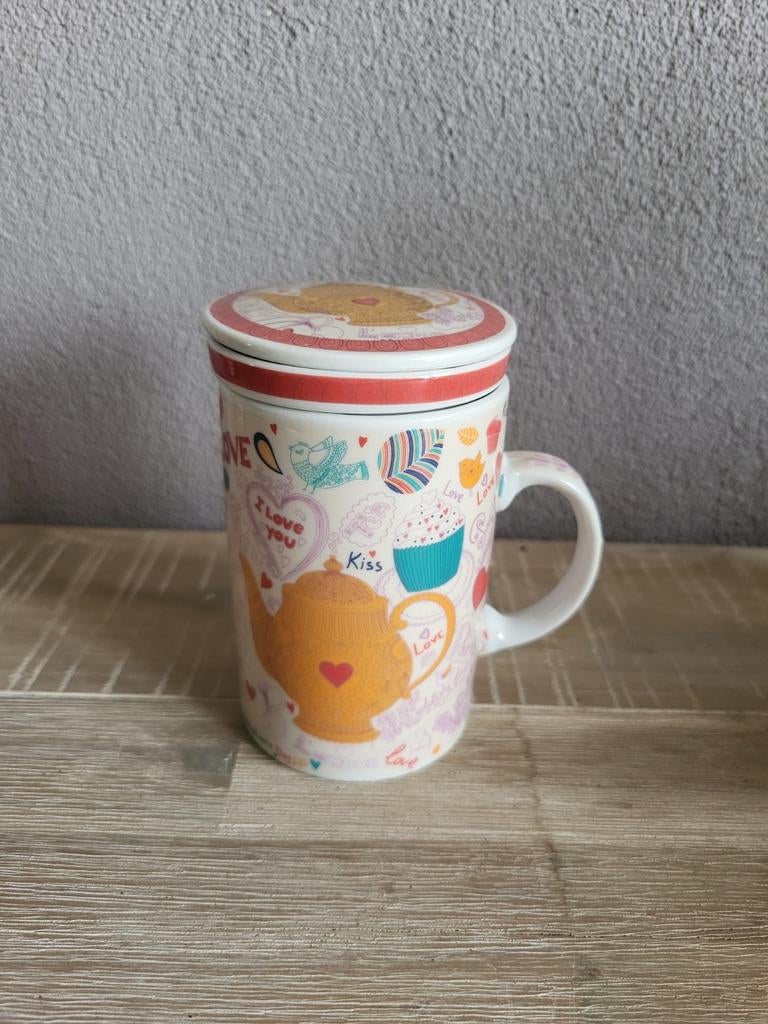Theemok met theezeef en deksel, Nieuw, Ophalen of Verzenden, Overige stijlen, Kop(pen) en/of Schotel(s)