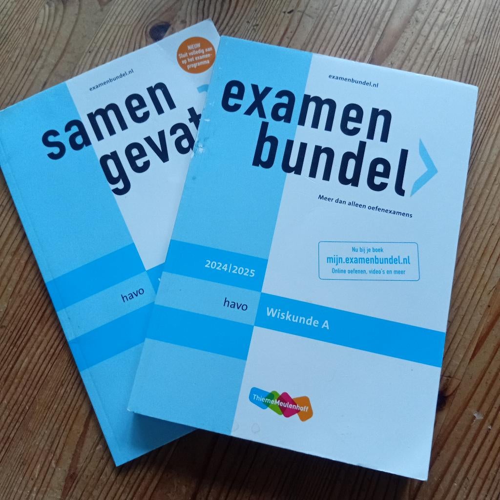 Examenbundel en samenvatting havo wiskunde a 2024/2025, Ophalen of Verzenden, Zo goed als nieuw, HAVO, Wiskunde A