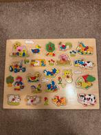 Houten puzzel met boerderijdieren, Ophalen, 10 tot 50 stukjes, Zo goed als nieuw, Van hout