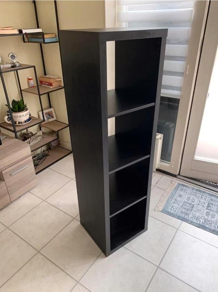 2x Kallax 4 vaks open kast vakkenkast 4x1 zwart Ikea, Huis en Inrichting, Kasten | Ladekasten, Zo goed als nieuw, 100 tot 150 cm