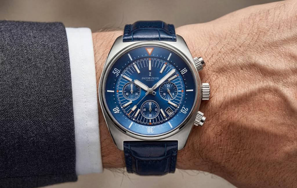 Jacob Zech Vienna horloge t.w.v € 399 NIEUW!, Blauw, Nieuw, Ophalen of Verzenden, Waterdicht