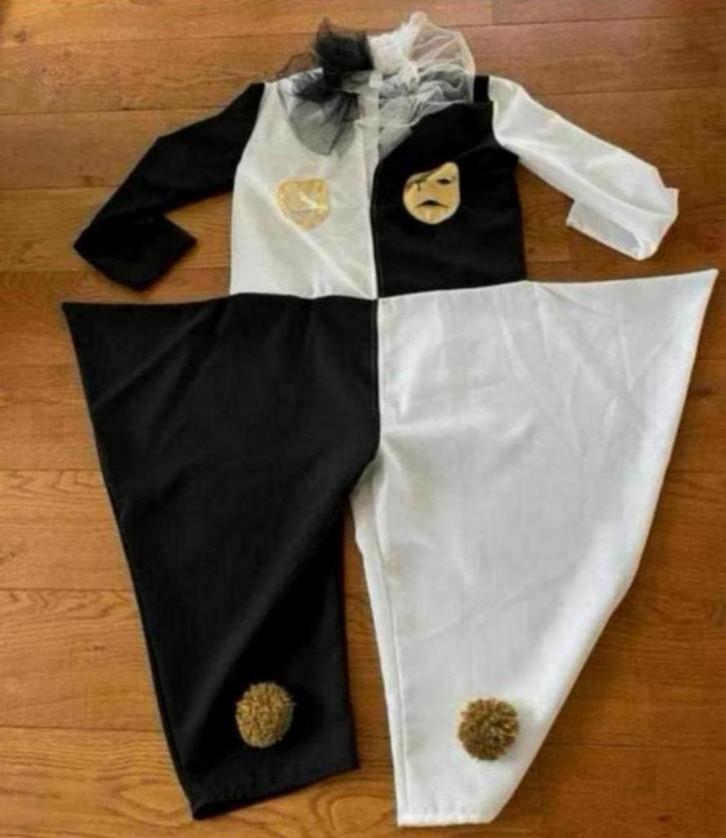Pierrot Carnavalspak / Carnavals - Feest Pak. Maat 40, Kleding | Dames, Carnavalskleding en Feestkleding, Zo goed als nieuw, Ophalen of Verzenden