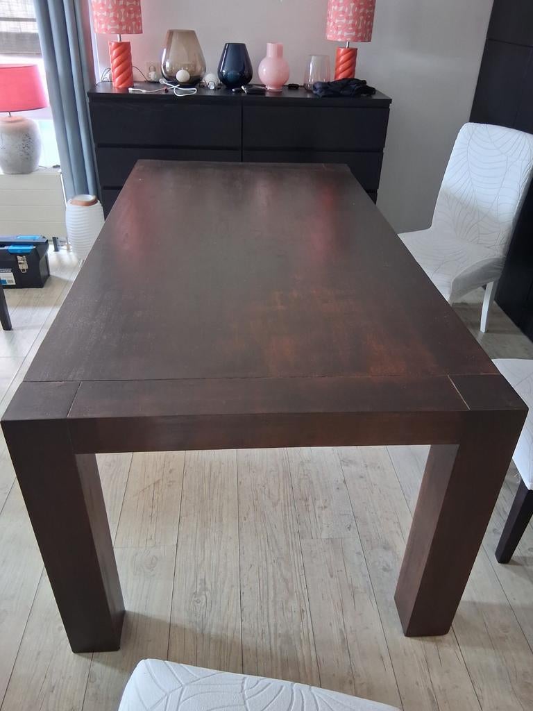 Teakhouten eettafel 190x100x78 cm, Ophalen of Verzenden