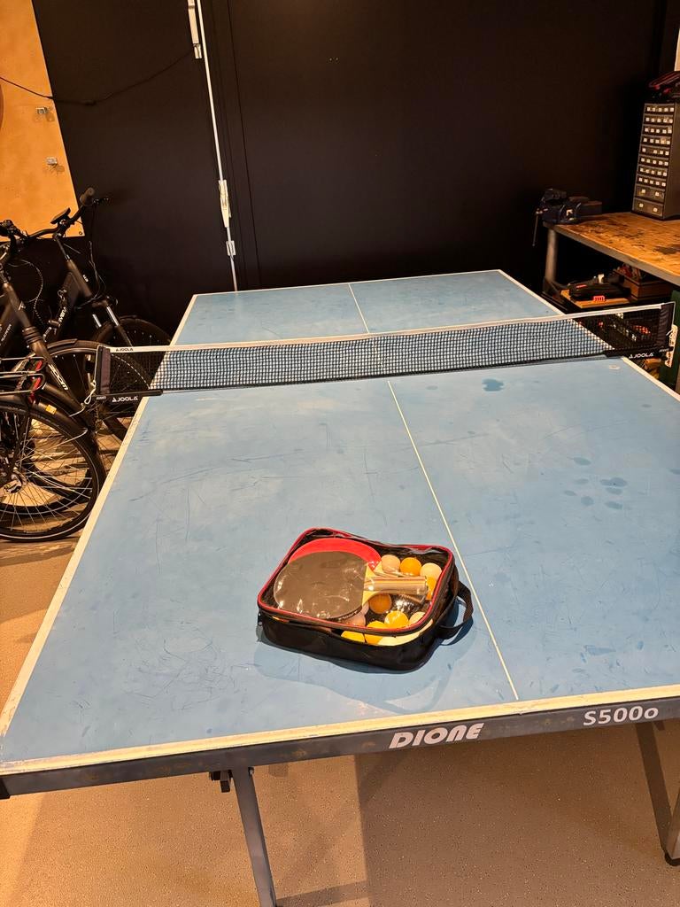 Dione S500o Tafeltennistafel - Inklapbaar & Verrijdbaar, Sport en Fitness, Tafeltennis, Ophalen, Gebruikt, Tafel Indoor, Inklapbaar