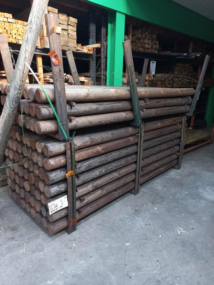 gecreosoteerde palen 3 meter en balken 5,1 meter, Tuin en Terras, Palen, Balken en Planken, Nieuw, Palen, 250 cm of meer, Hardhout