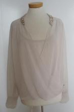 Superstar voile blouse met steentjes, maat 38, nieuw, Verzenden, Beige, Nieuw, Stichting Angel's Choice