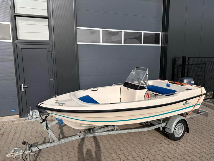 Uttern Console Boot 4.10m met Yamaha 9.9 High Trust & Traile, Watersport en Boten, Vis- en Consoleboten, Gebruikt, 10 tot 30 pk
