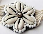 Mooie Witte Armband Cypraea Schelp, Armband Bloem Schelpjes, Overige materialen, Verzenden, Wit, Zo goed als nieuw