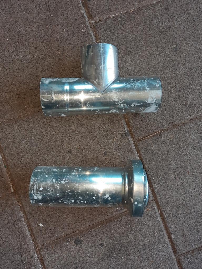 Rheinzink 80 mm hulpstukken, Ophalen of Verzenden, Gebruikt