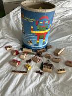 Houten blokken (50+) in kartonnen doos/trommel, Ophalen, Gebruikt, Overige typen