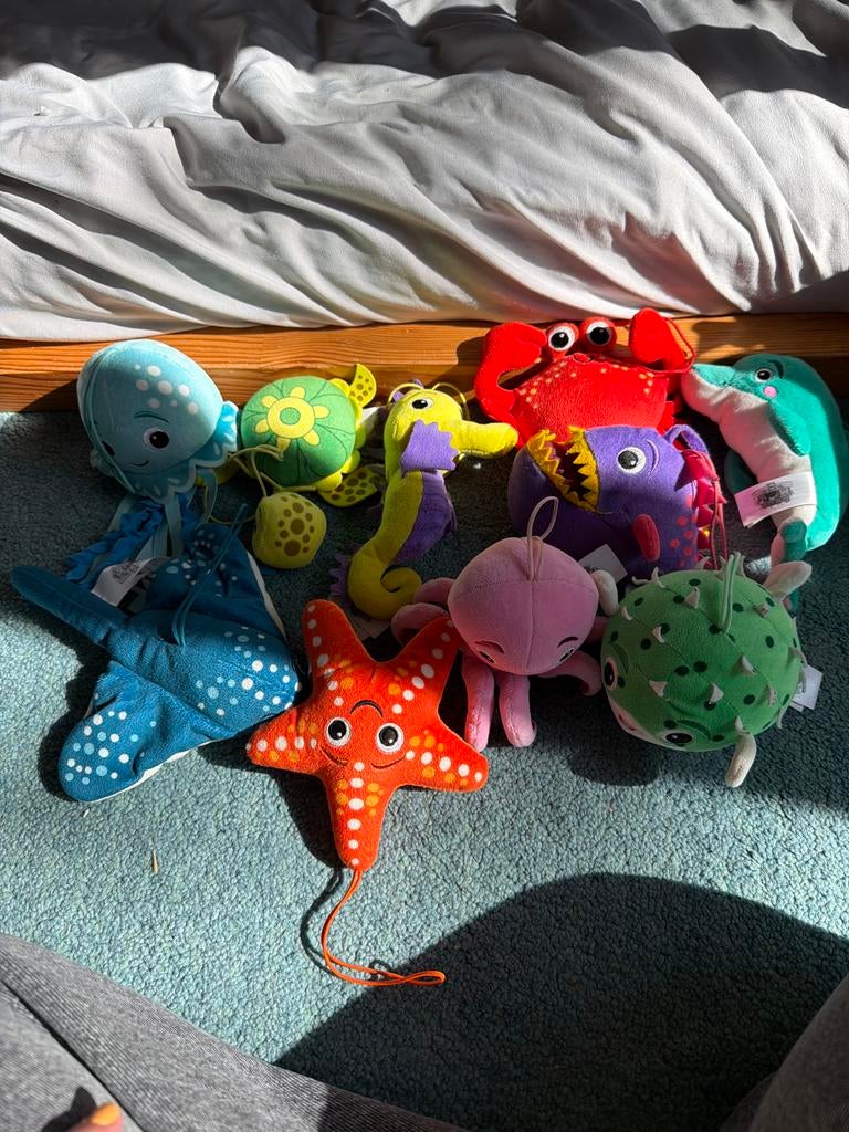 Aqua mini's knuffels - Zeedieren collectie, Gebruikt, Overige merken, Overige karakters, Overige typen