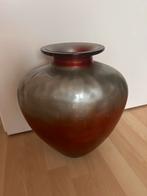 Grote decoratieve vaas, oranje rood en zilvergrijs, Ophalen, Zo goed als nieuw, Rood, Minder dan 50 cm