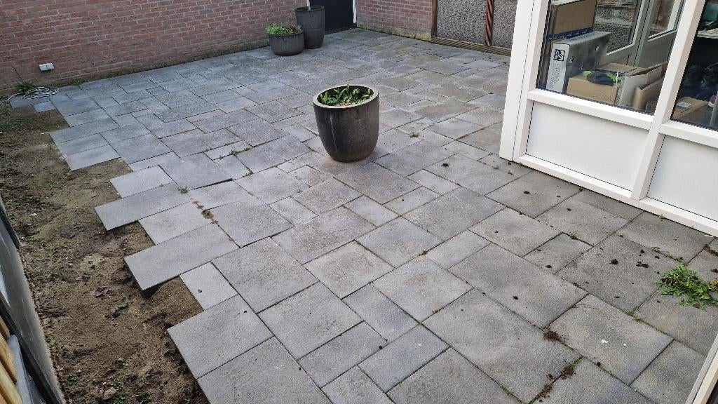 Gratis tuin tegels, Tuin en Terras, Tegels en Klinkers, Ophalen, Gebruikt, 10 m² of meer, Beton