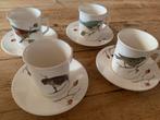 Villeroy & Boch vogels 4 sets schotels kopjes, Antiek en Kunst, Antiek | Servies compleet, Verzenden