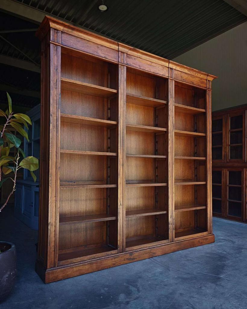 Grote eikenhouten bibliotheek boekenkast | Demontabel |#4781, Niet ingevuld, Met plank(en), Gebruikt, 200 cm of meer