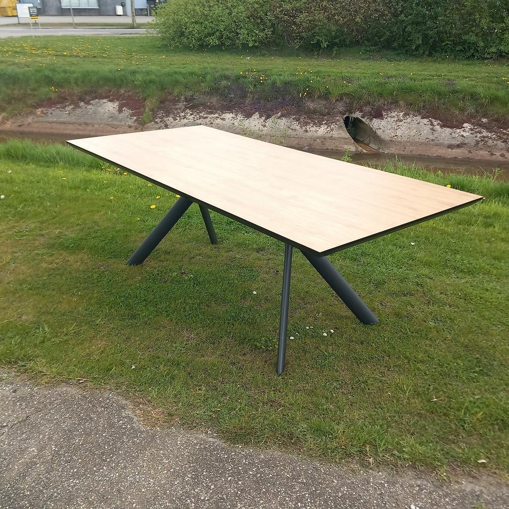 Eettafel 220 x 90 x 75 cm., Huis en Inrichting, Tafels | Eettafels, Ophalen, Rechthoekig, 200 cm of meer, 50 tot 100 cm