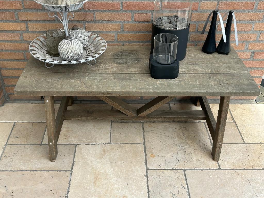 Tafel, Huis en Inrichting, Tafels | Eettafels, Minder dan 50 cm, 100 tot 150 cm, Teakhout, Ophalen of Verzenden