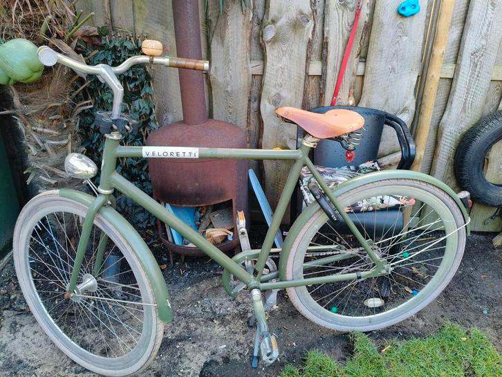 Veloretti Olijfgroen met Luxe Brooks Zadel - 5 Jaar Oud, Fietsen en Brommers, Fietsen | Heren | Herenfietsen, Gebruikt, Overige merken