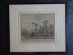 gravure 2 kranen IJ te Amsterdam Schreierstoren Schenk 1700, Antiek en Kunst, Verzenden