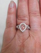 Zilveren ring met mooie stenen maat 19.25 nr.014, Verzenden, 19 tot 20, Zo goed als nieuw, Dame