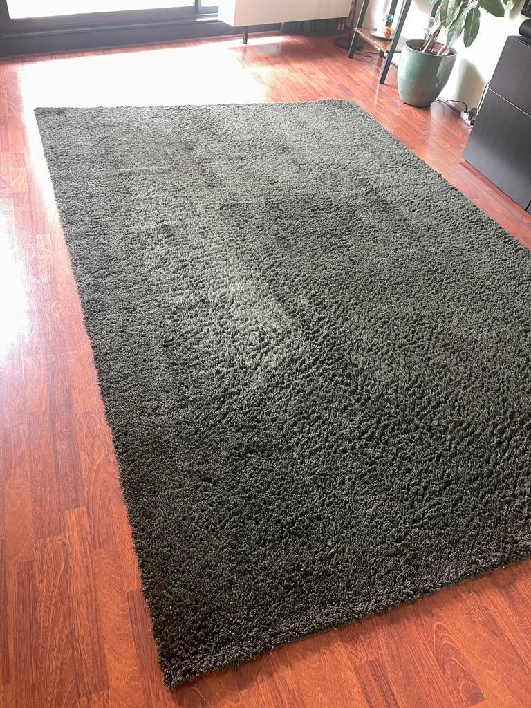 IKEA Vindebäk Hoogpolig Vloerkleed Donkergroen 200x300 cm, Ophalen, Gebruikt, 200 cm of meer, Rechthoekig