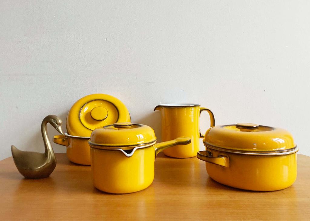 Oker geel vintage servies - Thomas Scandic. Retro schalen, Ophalen, O, Overige typen, Thomas Scandic