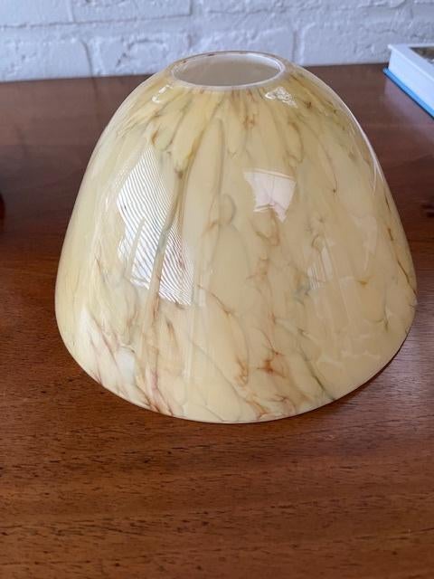 Art Deco lampenkap geel gemarmerd, Ophalen, Overige kleuren, Rond, Zo goed als nieuw
