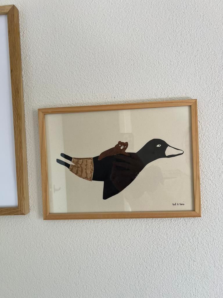 Ted & Tone poster met houten lijst, Ophalen of Verzenden
