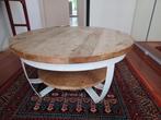 Ronde design  salontafel met wit metalen onderstel, Huis en Inrichting, Ophalen, Gebruikt, 50 tot 100 cm, 50 tot 100 cm