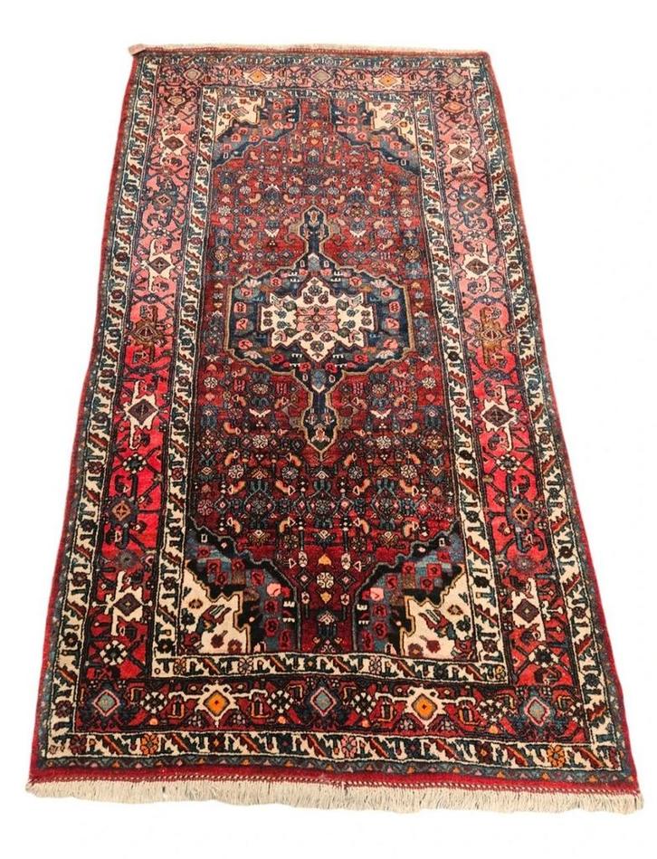 Handgeknoopt Perzisch wol Bidjar tapijt vintage 117x208cm, Huis en Inrichting, Stoffering | Tapijten en Kleden, Gebruikt, 100 tot 150 cm