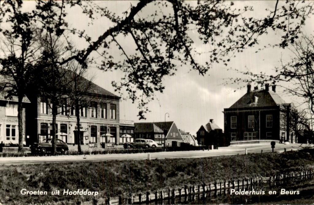 Hoofddorp - Polderhuis - Beurs, Ophalen of Verzenden, 1940 tot 1960, Gelopen, Noord-Holland