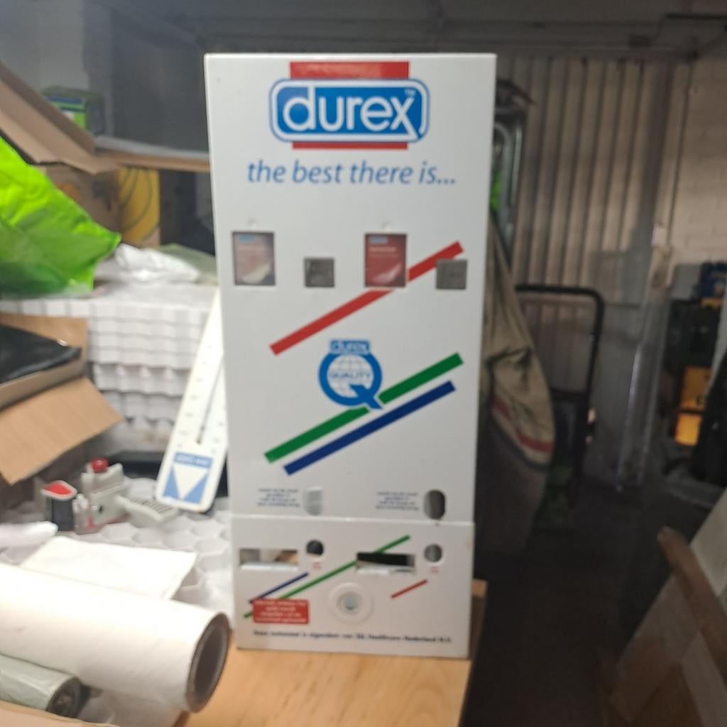 78x32x16cm Durex condoomautomaat voorkant, Verzamelen, Automaten | Overige, Ophalen