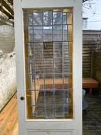 Oude deur met glas in lood, Doe-het-zelf en Verbouw, Deuren en Horren, Ophalen, Gebruikt, Minder dan 80 cm, Binnendeur