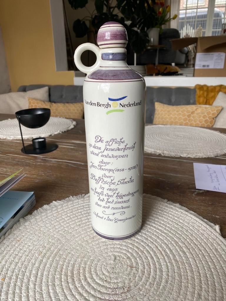 Aardewerk Fles met Dop - Jugendstil / Art Nouveau, Antiek en Kunst, Antiek | Keramiek en Aardewerk, Ophalen