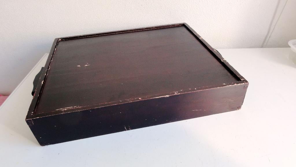 Dienblad, hout met laatjes, ouderwets, Ophalen of Verzenden