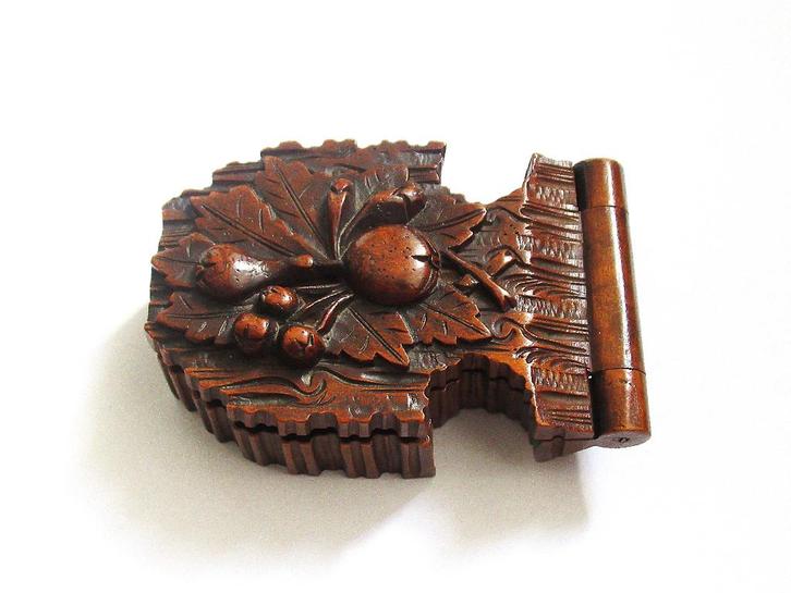 Antieke Jugendstil houten zakhorloge etui, Zwarte Woud 19ste, Antiek en Kunst, Kunst | Beelden en Houtsnijwerken, Ophalen of Verzenden