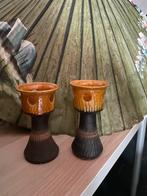 2 kelken keramiek vintage kelkvormige kandelaar, Ophalen of Verzenden