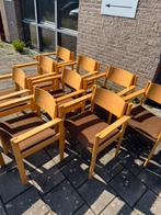 Partij van 10x vintage plywood stoelen ‘80, Ophalen of Verzenden, Zo goed als nieuw, Stof, Vijf, Zes of meer stoelen