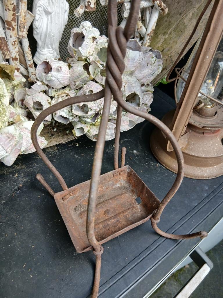 Antiek gietijzeren mijnen zeepbakje/hanger, Ophalen of Verzenden