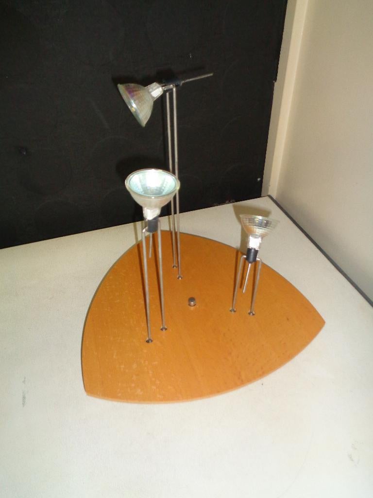 Plafondlamp van hout met 3 verschillende lampen, Huis en Inrichting, Lampen | Plafondlampen, Ophalen of Verzenden, Zo goed als nieuw