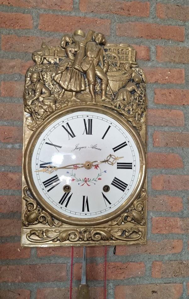 Antieke Bonger Klok - Werkt Goed, Sleutel Aanwezig, Ophalen of Verzenden