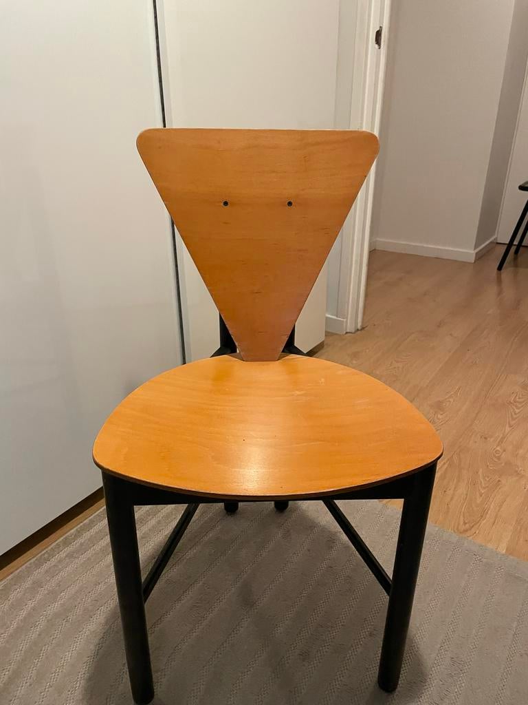 Set van 6 vintage design stoelen - driehoek rugleuning, Antiek en Kunst, Antiek | Meubels | Stoelen en Banken, Ophalen of Verzenden