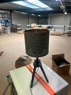 Moderne tafellamp met grijsgroene kap en tripod onderstel, Ophalen, Gebruikt, Metaal, Minder dan 50 cm