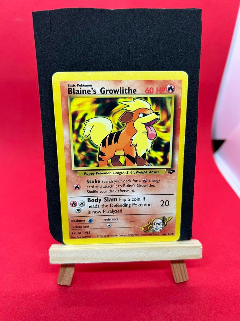 Blaine’s Growlithe 62/132 Vintage, Hobby en Vrije tijd, Verzamelkaartspellen | Pokémon, Ophalen of Verzenden, Zo goed als nieuw