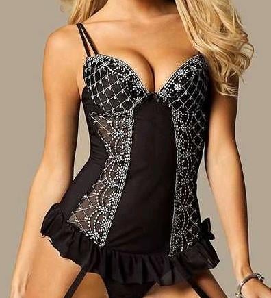 Sexy jarretel jurkje Besired Maat M, Verzenden, Zwart